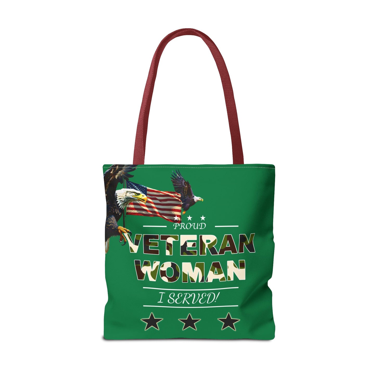 Proud Veteran Woman Tote Bag (Green)