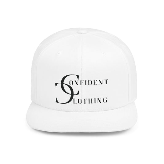 (hats) Confident Clothing Flat Bill Snapback (cc big black logo ll)