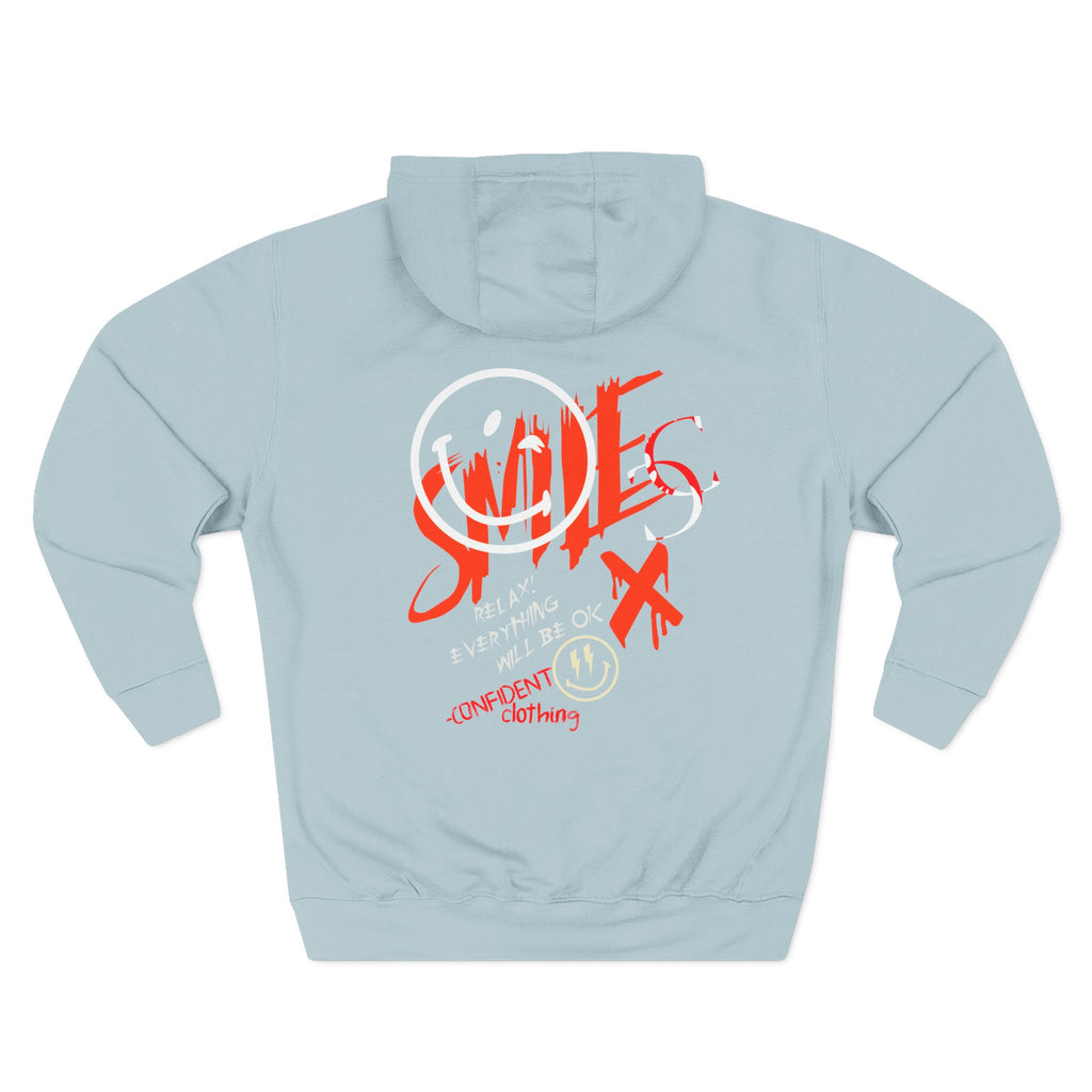 1.5 Confident Clothing Graffiti Hoodie – White “SMILE” Graphic