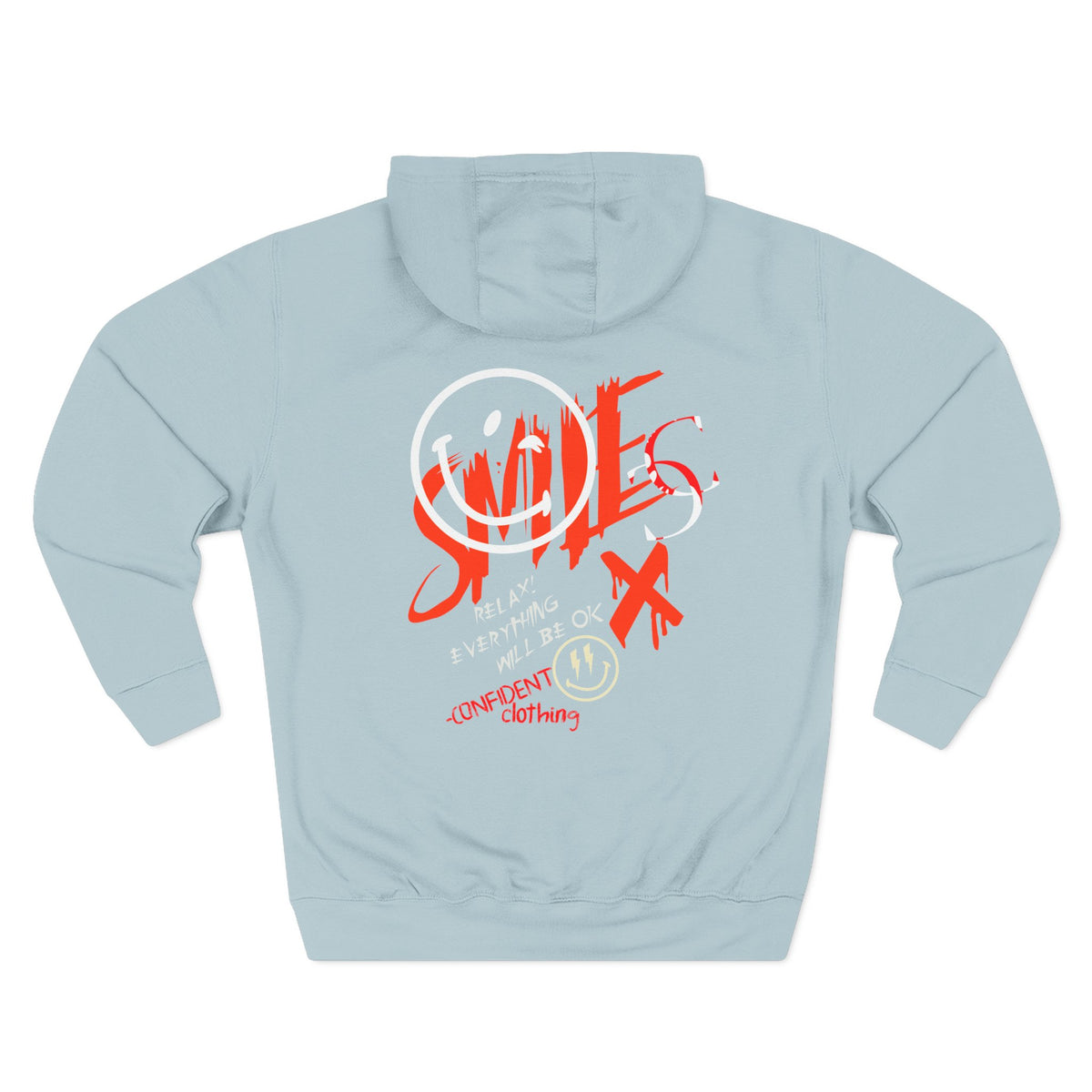 1.5 Confident Clothing Graffiti Hoodie – White “SMILE” Graphic
