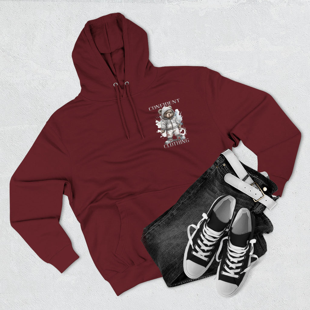 Confident Climbing Astronaut Snow Bear Fleece Hoodie