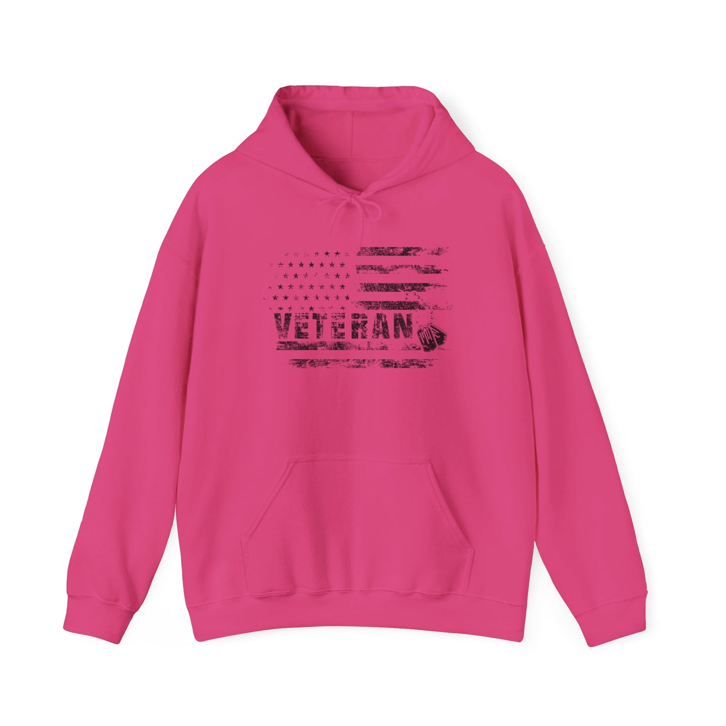 Veteran White Hoodie (black logo)