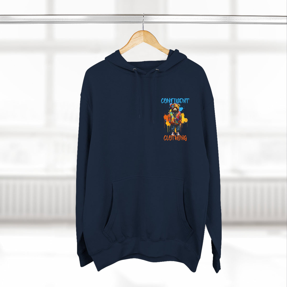 Confident Clothing Bear Graphic Fleece Hoodie