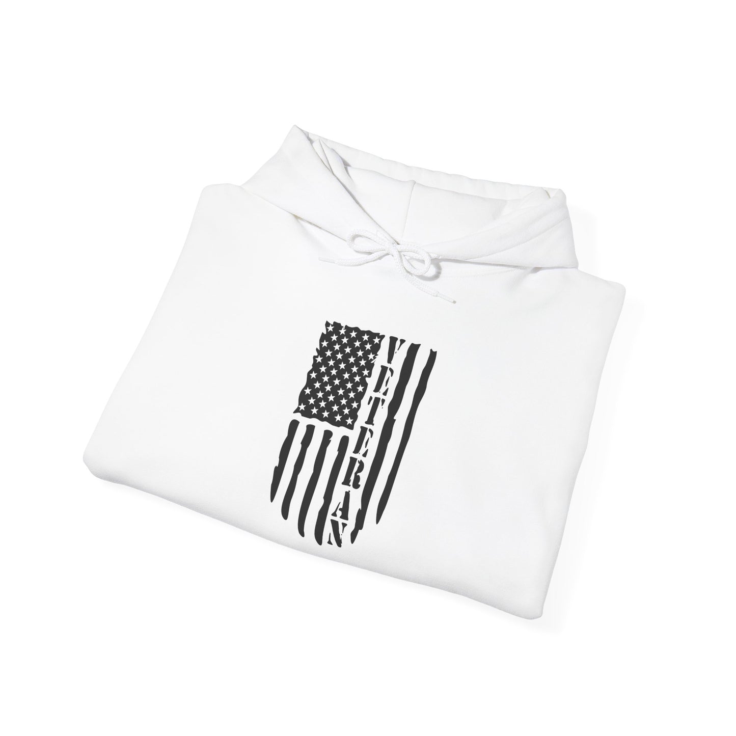Veteran White Hoodie (black logo)
