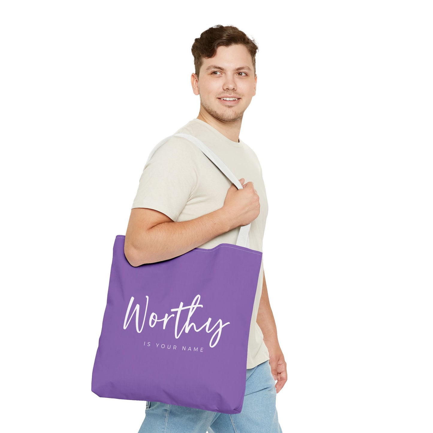 (tote bags) Worthy is Your Name (light purple)