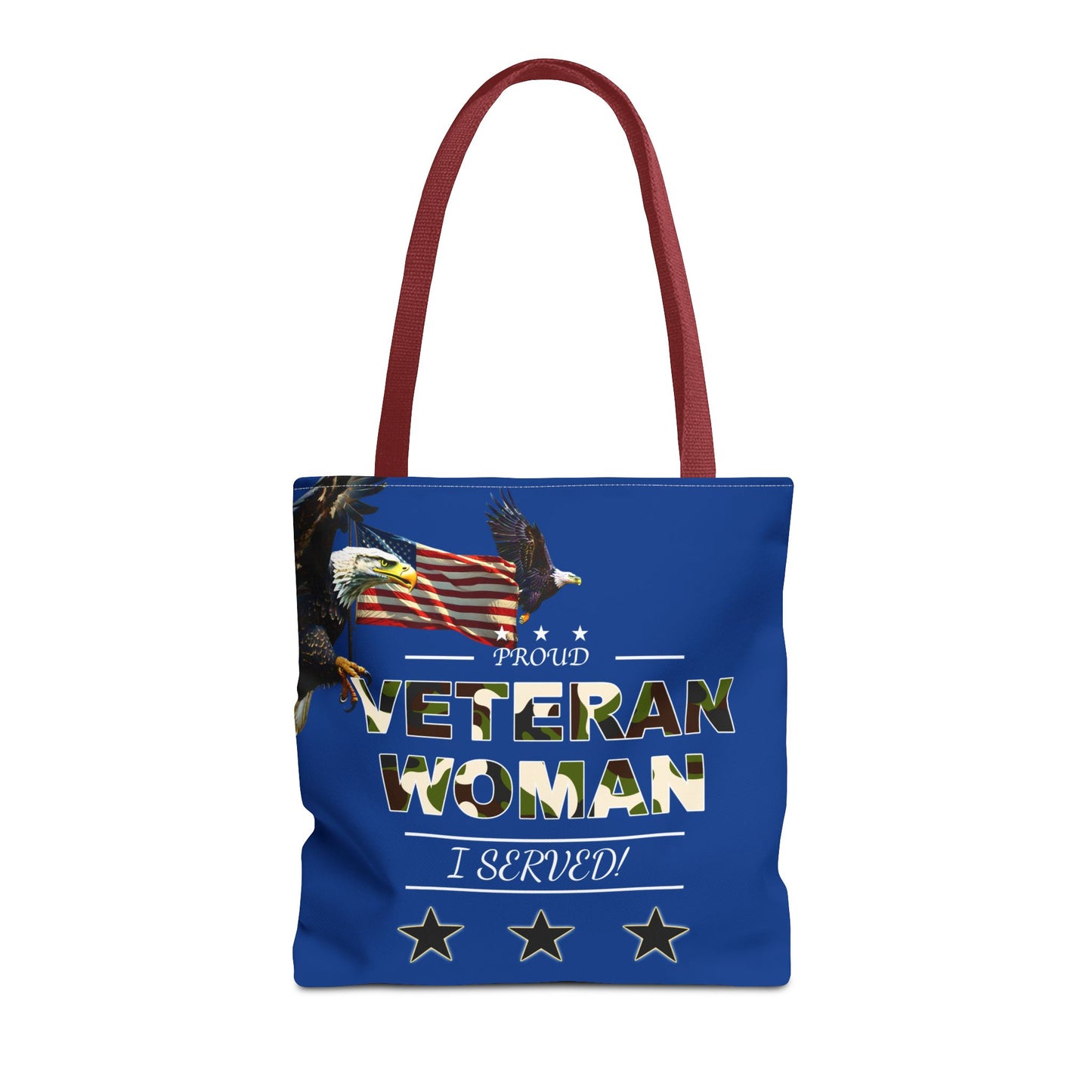 Proud Veteran Woman Tote Bag (Royal Blue)