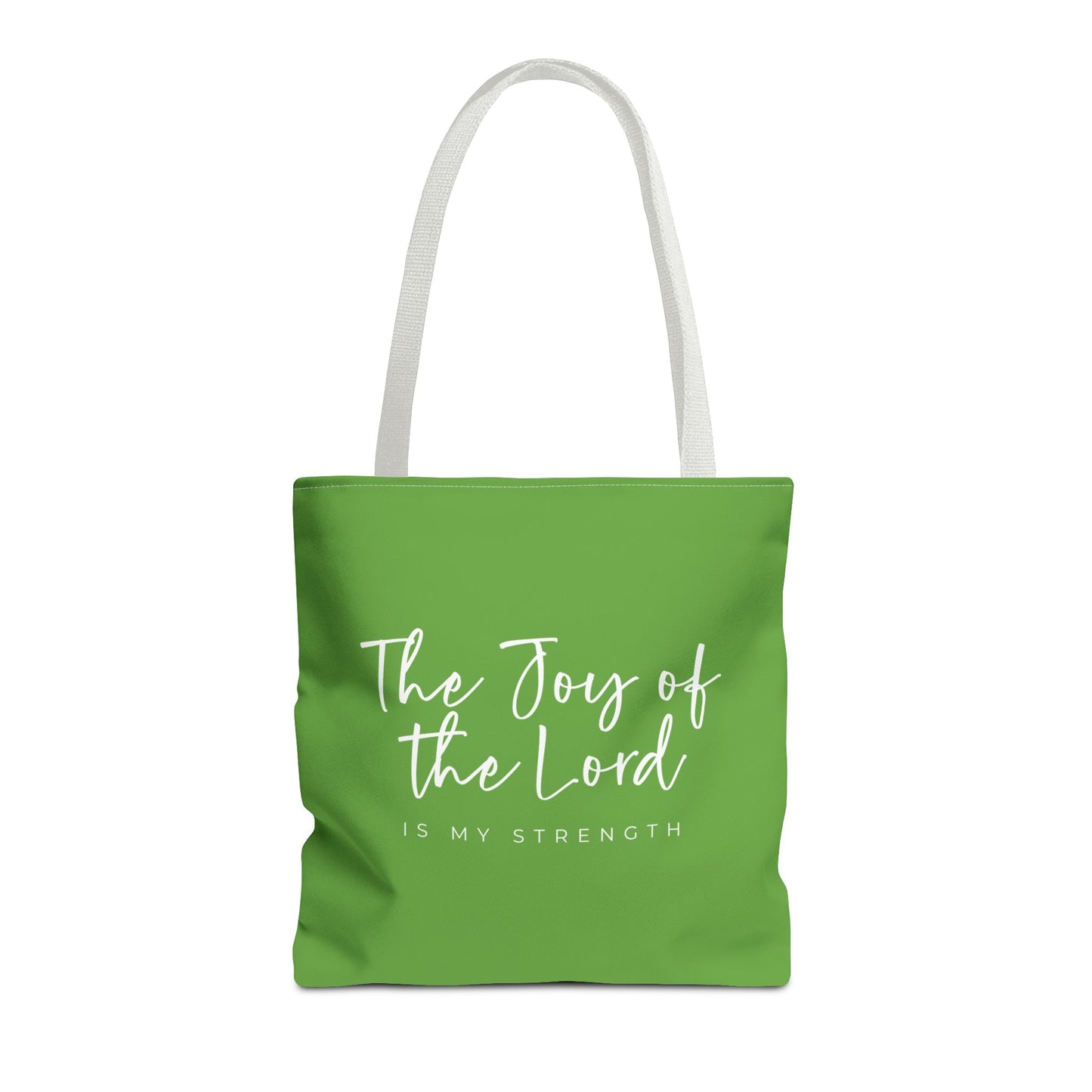 The Joy of the Lord is my Strength Tote Bag (kiwi green)