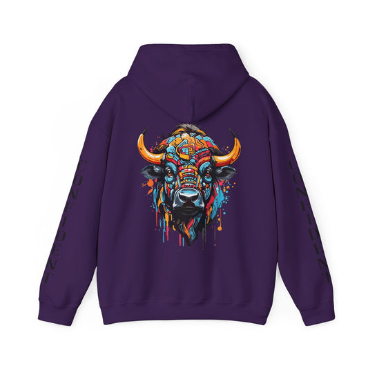Copy of Copy of cc (Unisex) multi-color Confident Clothing Luxury Hooded Sweatshirt (white logo swirl nc)