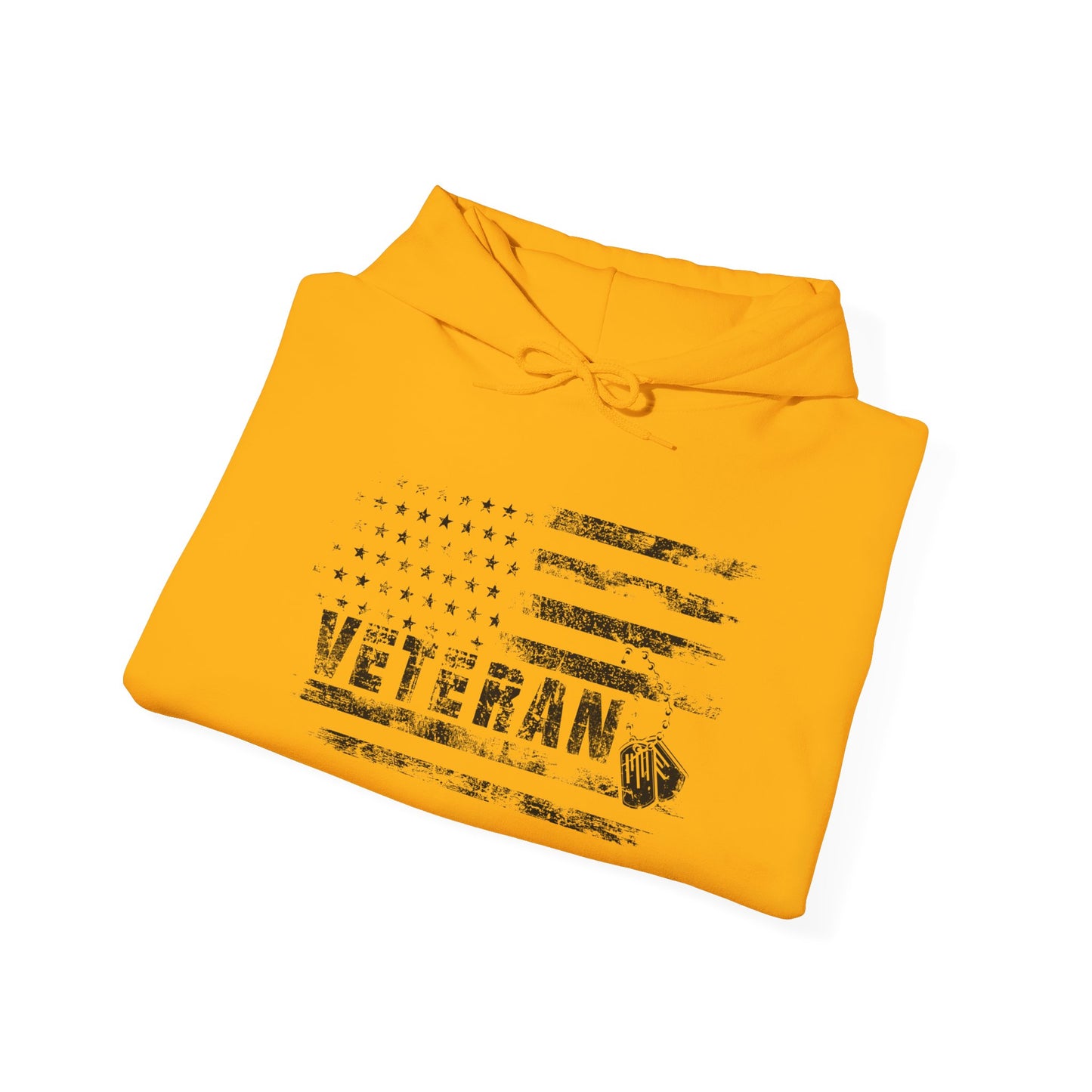 Veteran White Hoodie (black logo)