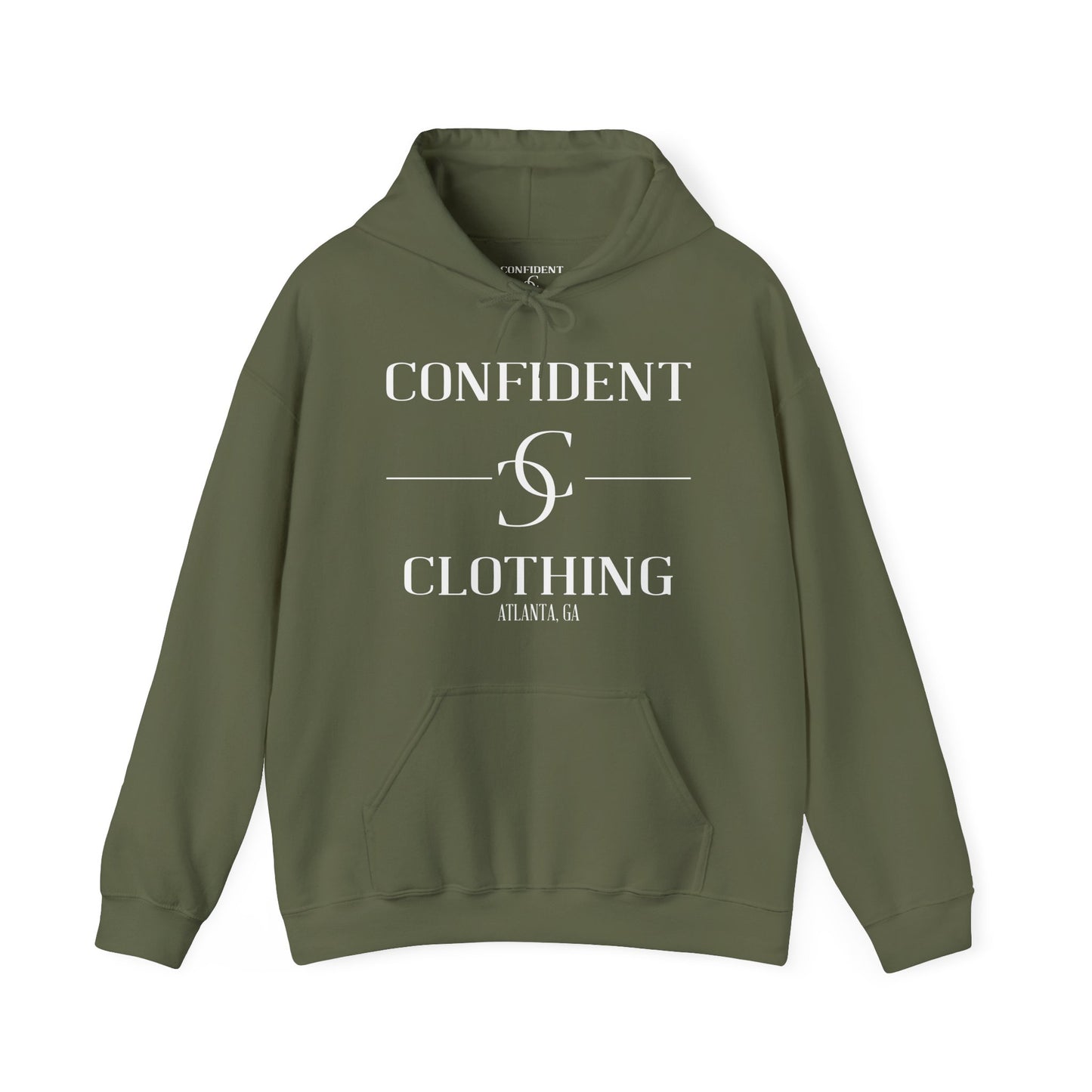 cc (Unisex) multi-color Confident Clothing Luxury Hooded Sweatshirt (white logo)