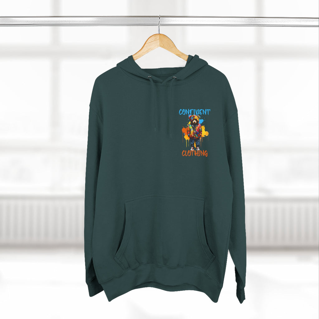 Confident Clothing Bear Graphic Fleece Hoodie
