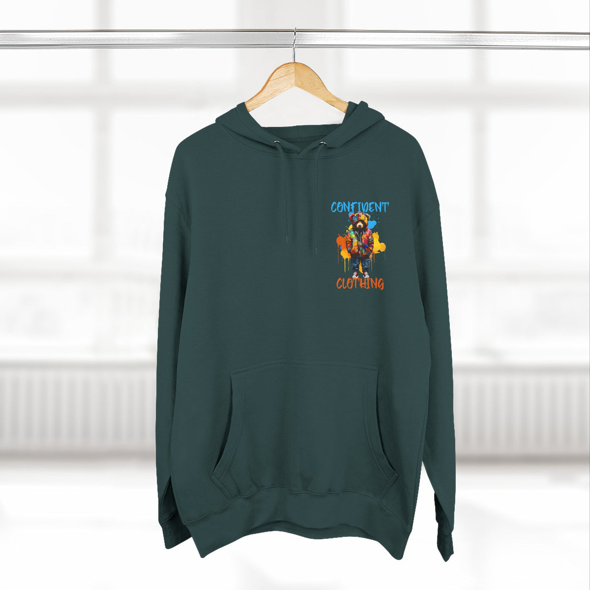 Confident Clothing Bear Graphic Fleece Hoodie