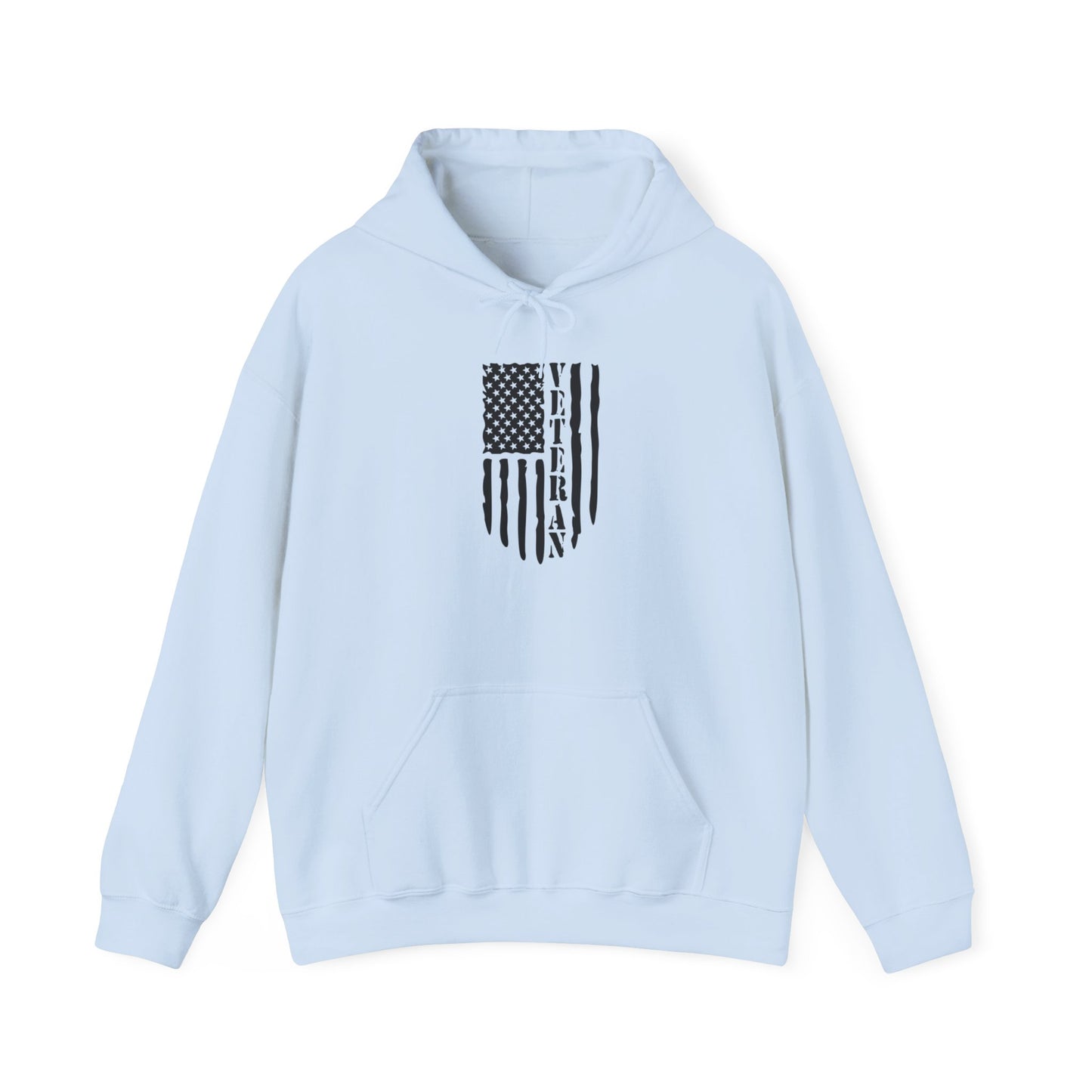Veteran White Hoodie (black logo)