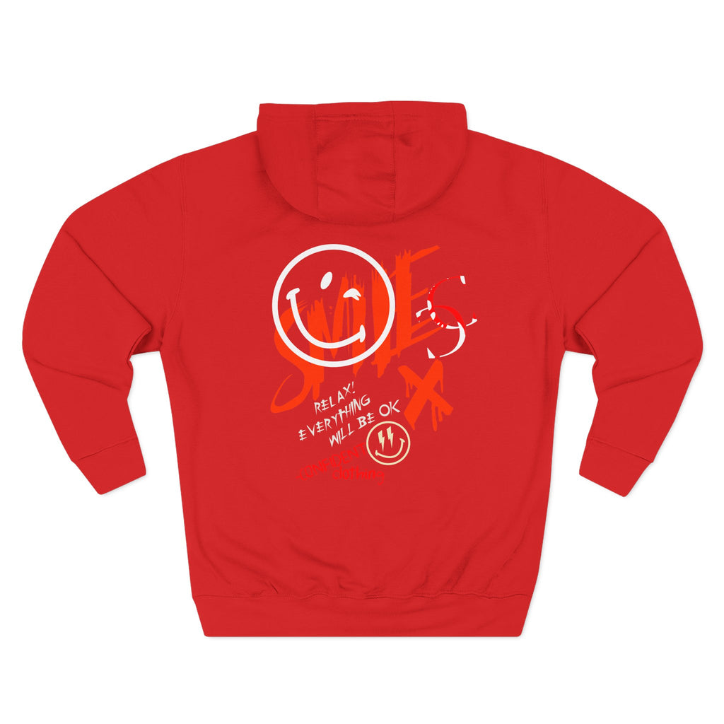 1.5 Confident Clothing Graffiti Hoodie – White “SMILE” Graphic