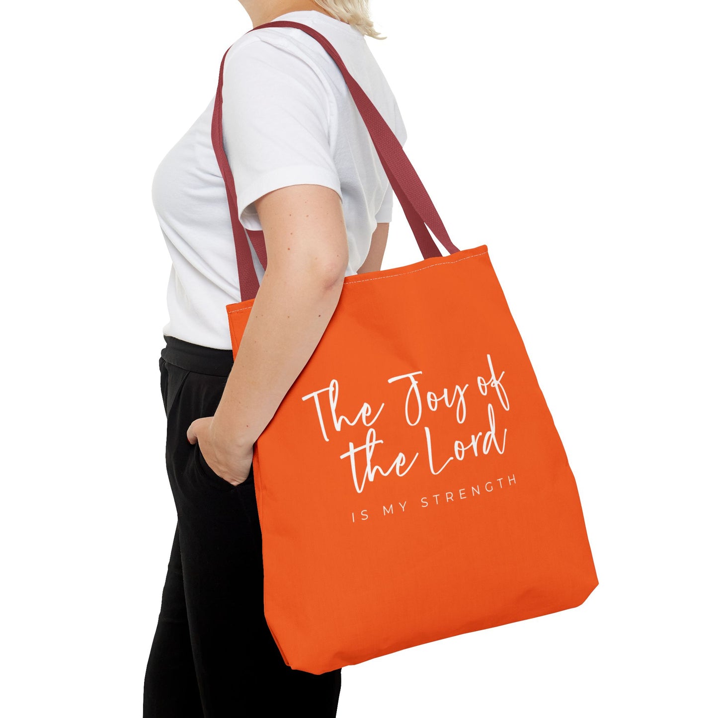 The Joy of the Lord is my Strength Tote Bag (orange)