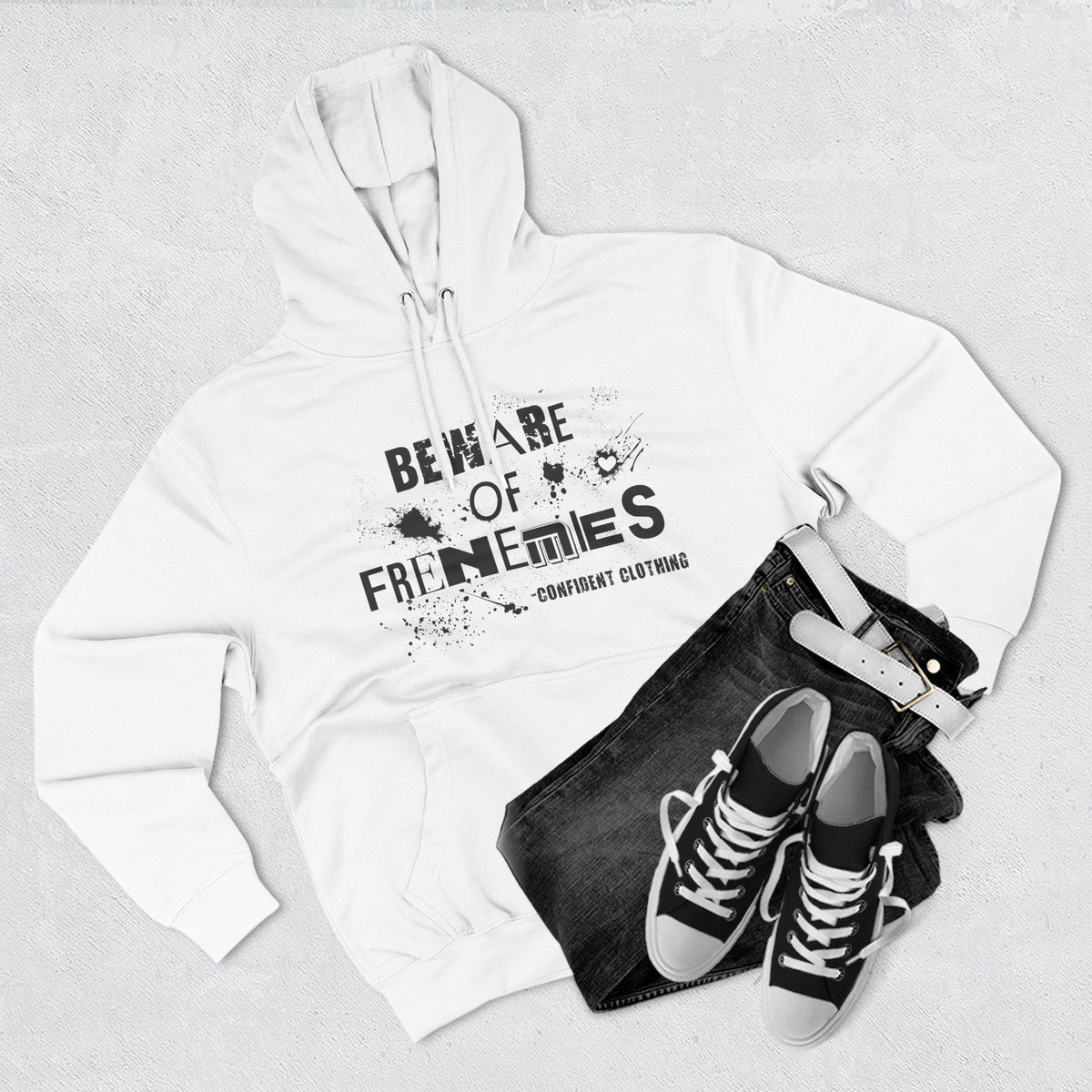 0.6 Confident Clothing Beware of Frenemies Graphic Fleece Hoodie