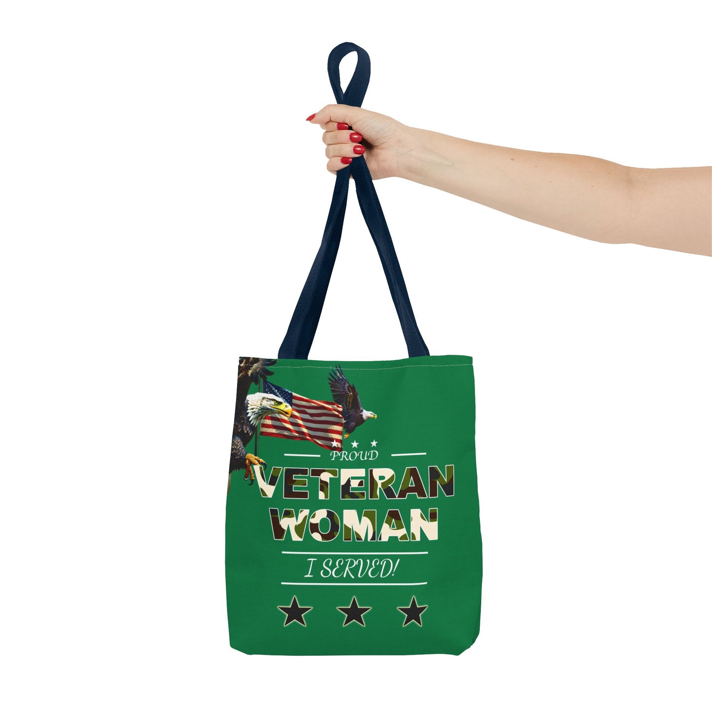 Proud Veteran Woman Tote Bag (Green)