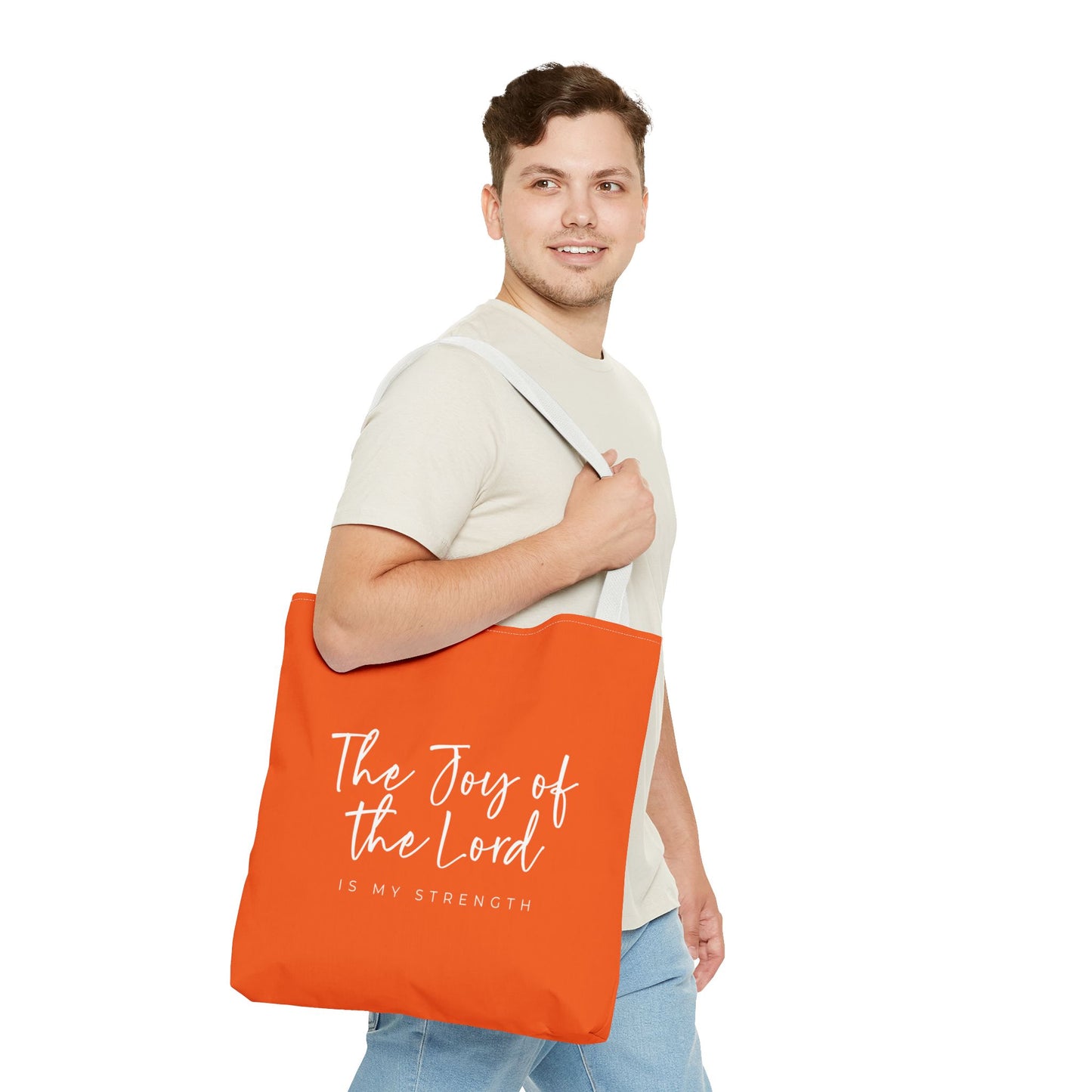 The Joy of the Lord is my Strength Tote Bag (orange)