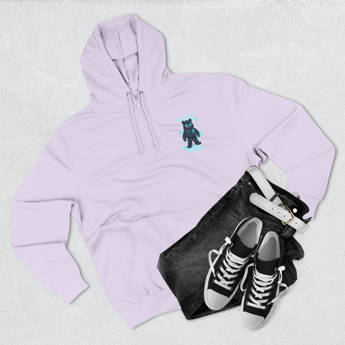 0.12 Confident Clothing Superstar Bear Graphic Fleece Hoodie