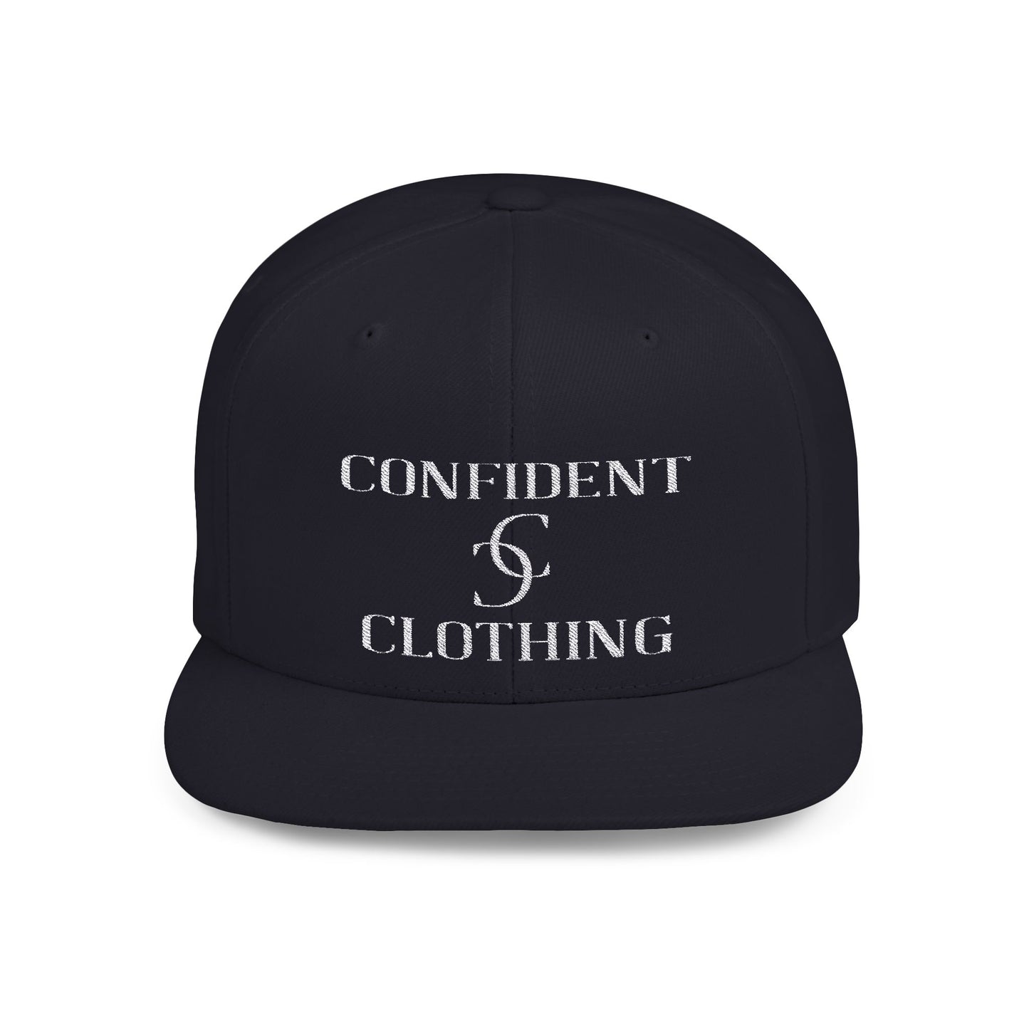 (hats) Confident Clothing Flat Bill Snapback (scc white logo)