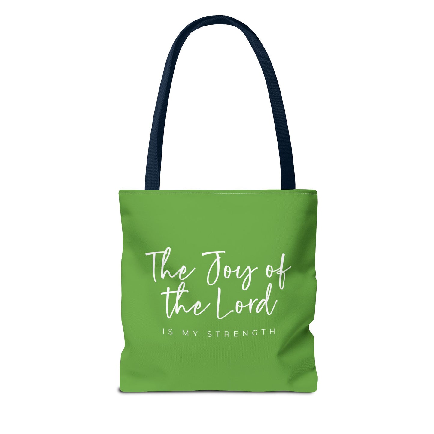 The Joy of the Lord is my Strength Tote Bag (kiwi green)