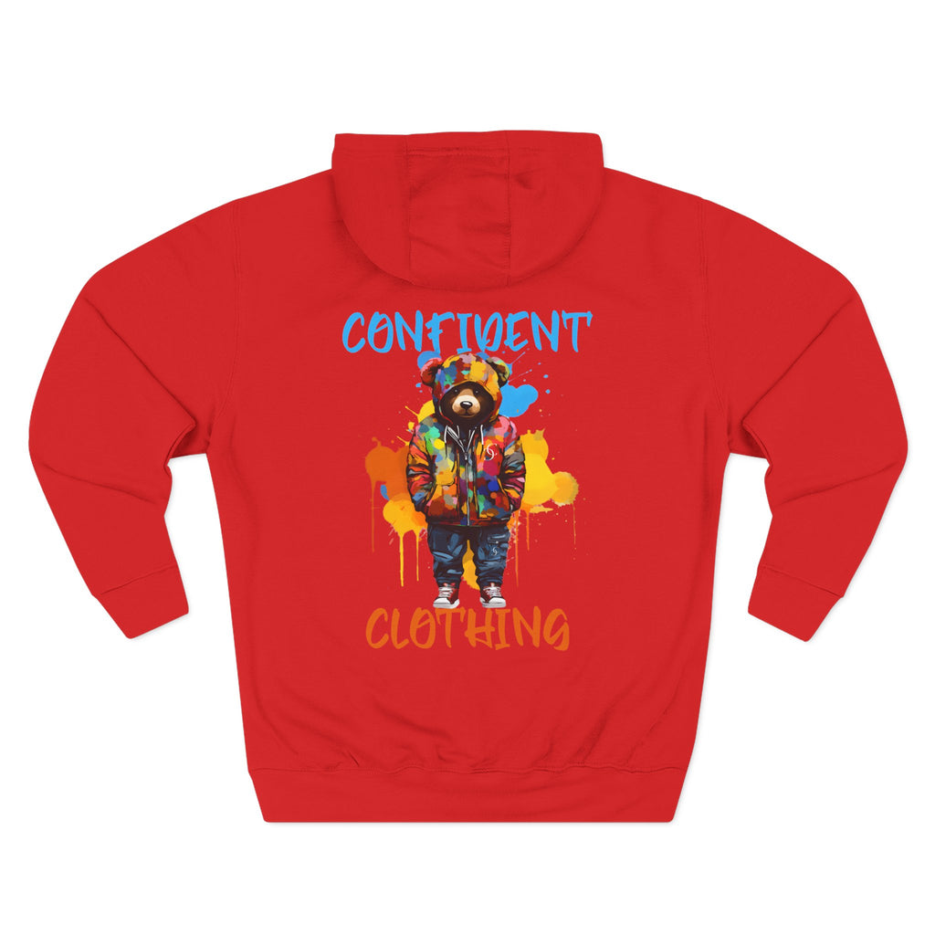 Confident Clothing Bear Graphic Fleece Hoodie