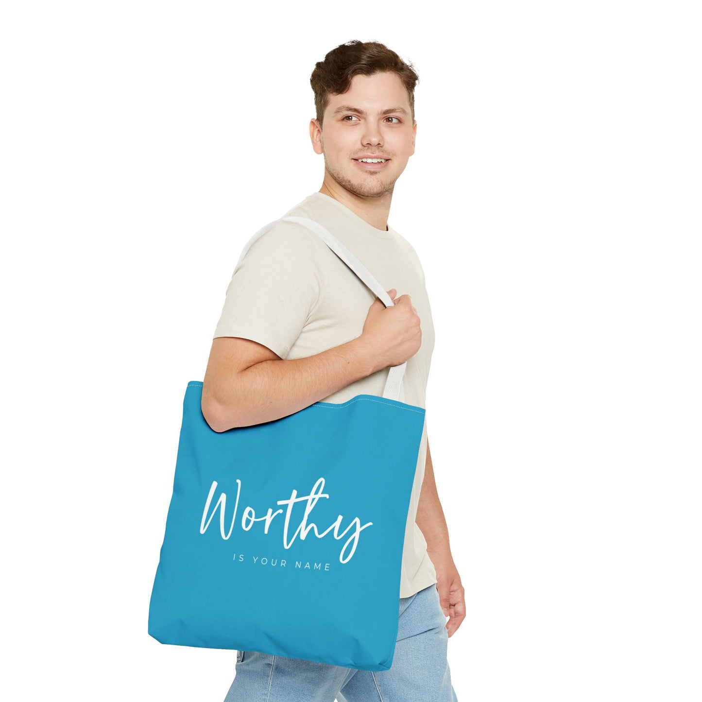 (tote bags) Worthy is Your Name (turquois)
