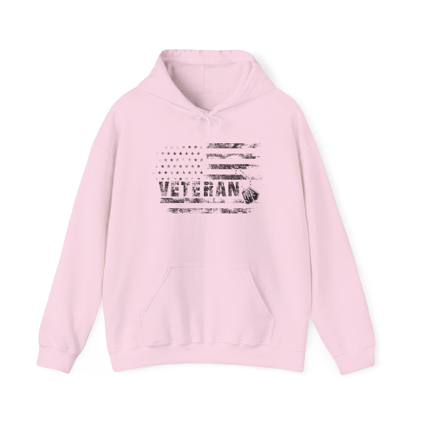 Veteran White Hoodie (black logo)