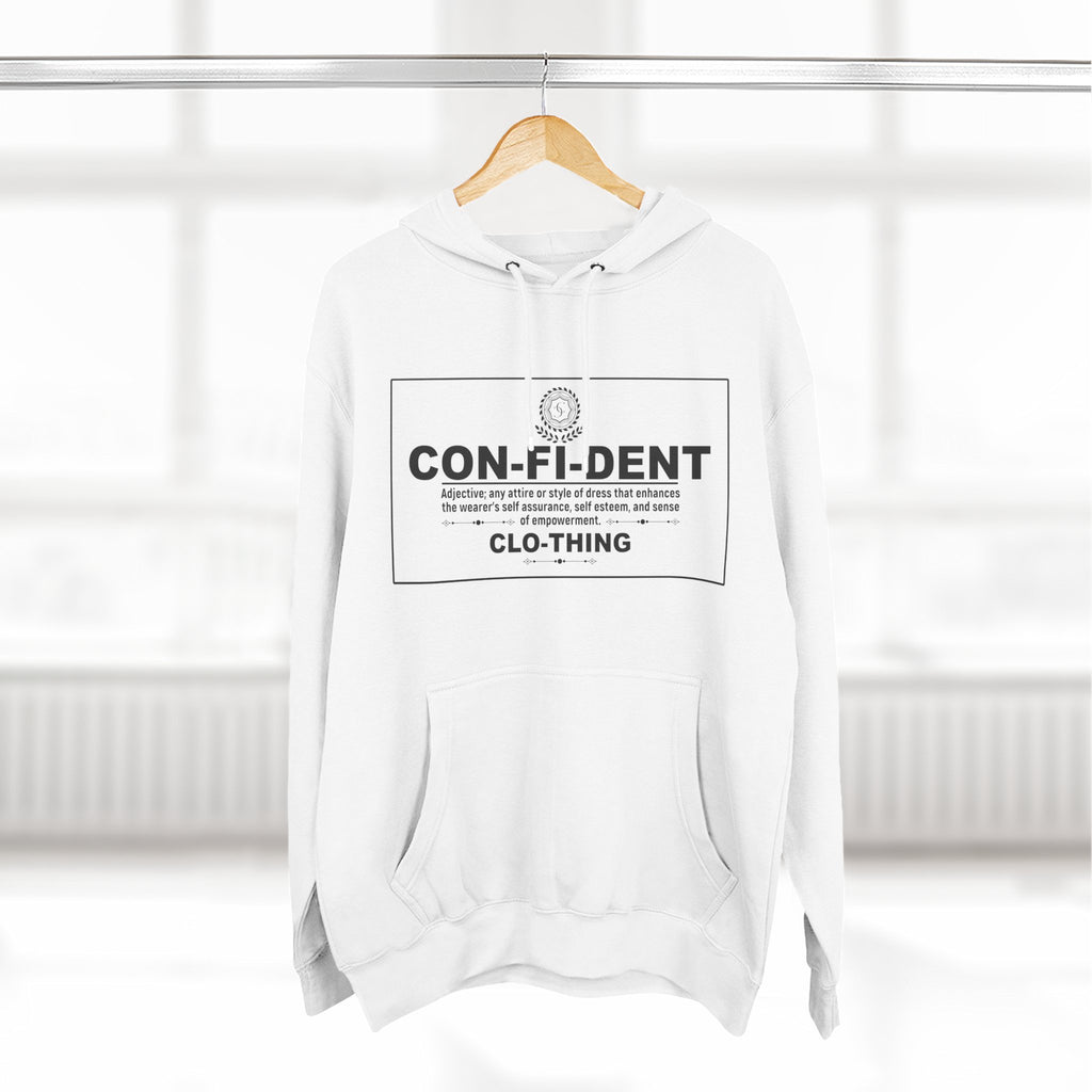 0.2 Confident Clothing Casual CON-FI-DENT Clothing Statement Fleece Hoodie