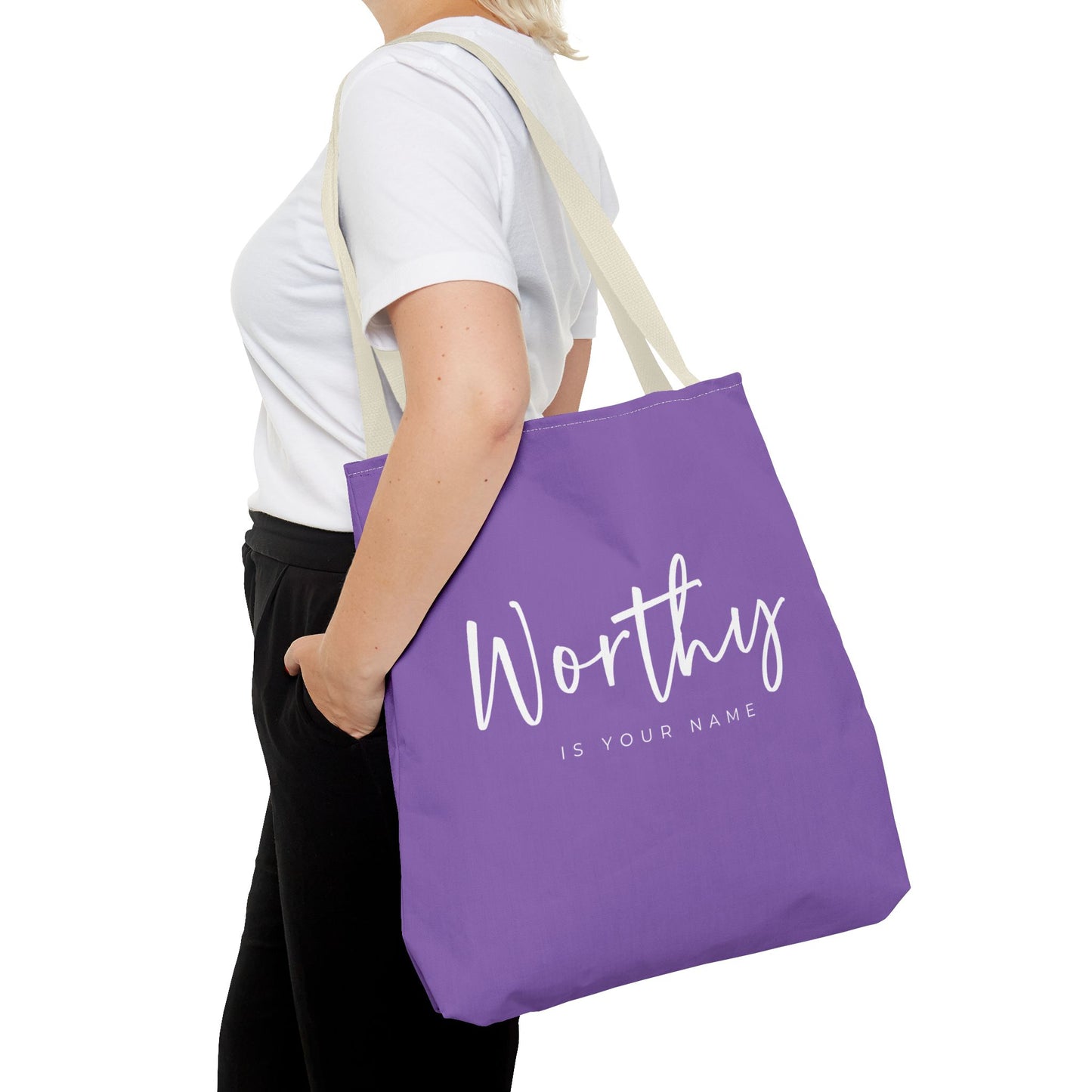 (tote bags) Worthy is Your Name (light purple)