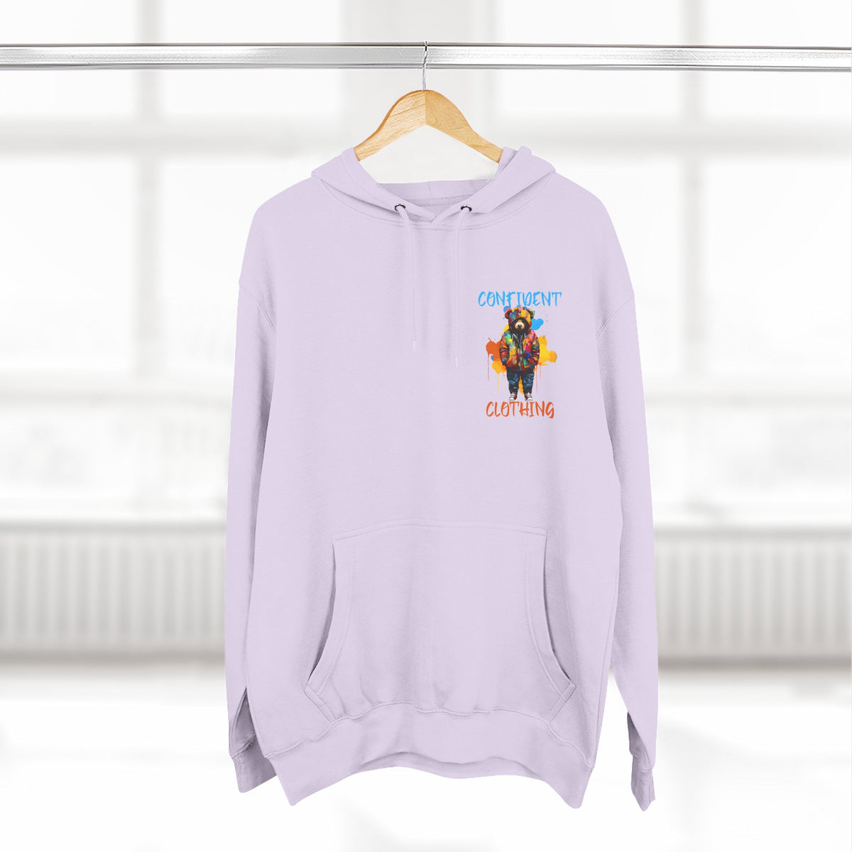 Confident Clothing Bear Graphic Fleece Hoodie