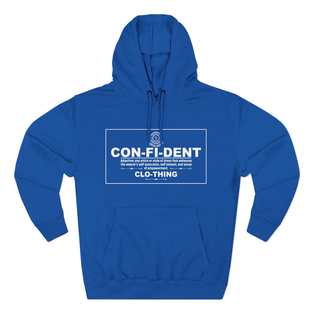 0.2 Confident Clothing Casual CON-FI-DENT Clothing Statement Fleece Hoodie