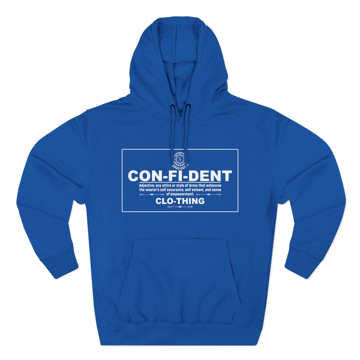 0.2 Confident Clothing Casual CON-FI-DENT Clothing Statement Fleece Hoodie