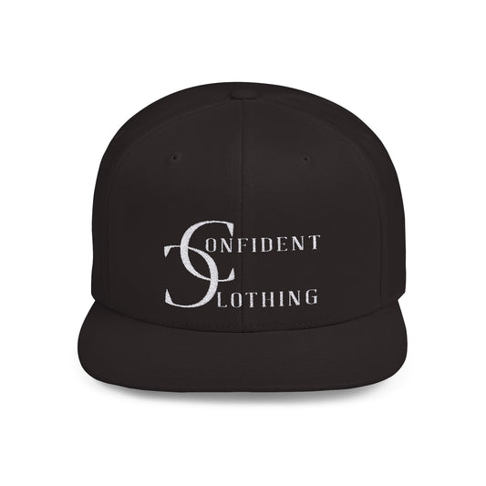 (hats) Confident Clothing Flat Bill Snapback (cc big white logo ll)