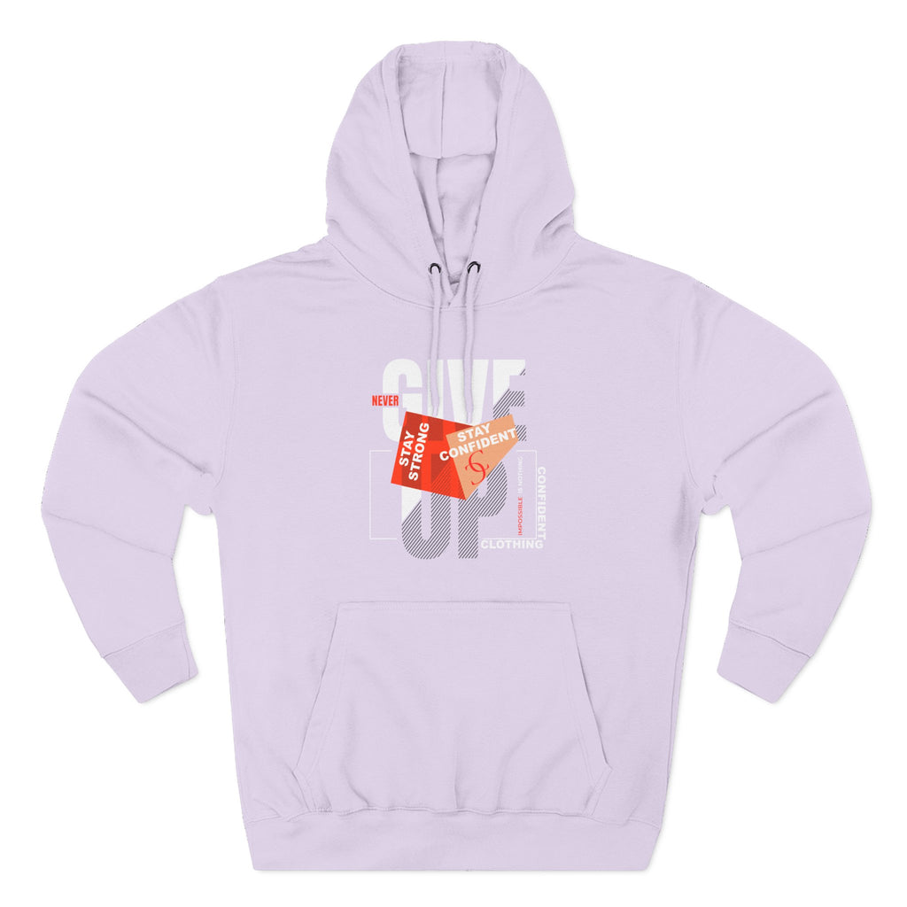 1.1 Confident Clothing Never Give Up Graphic Fleece Hoodie