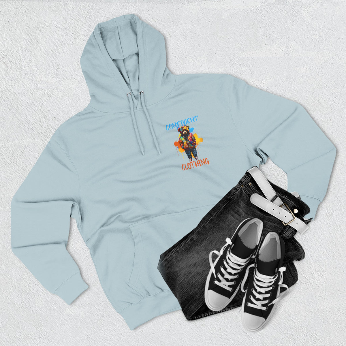 Confident Clothing Bear Graphic Fleece Hoodie