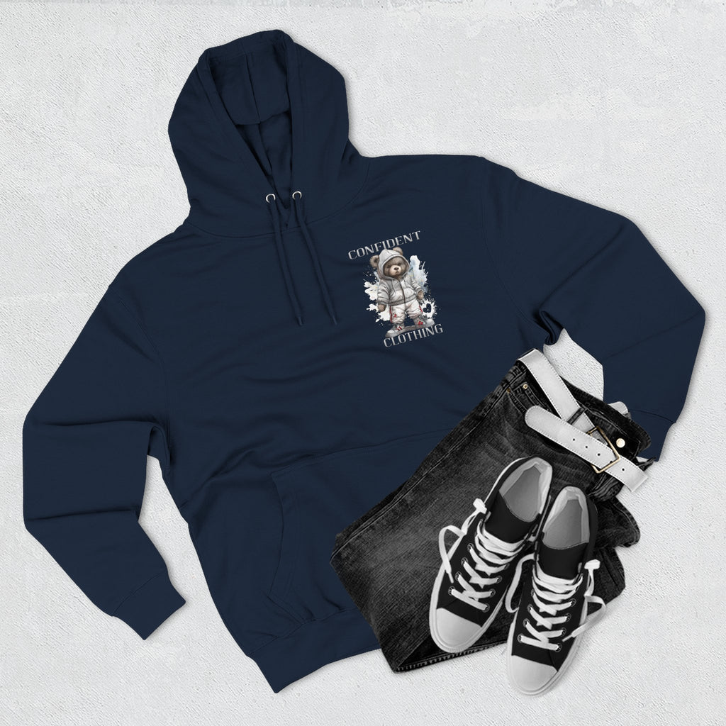 Confident Climbing Astronaut Snow Bear Fleece Hoodie