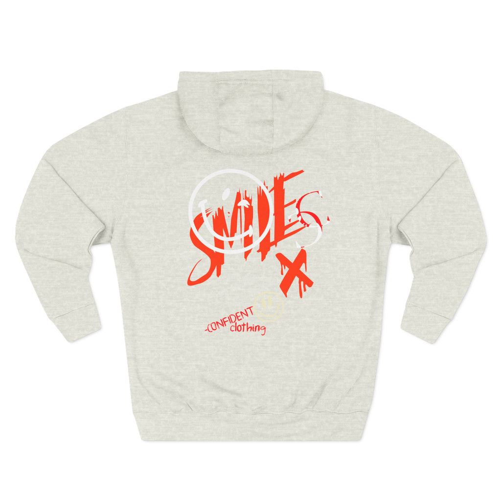 1.5 Confident Clothing Graffiti Hoodie – White “SMILE” Graphic