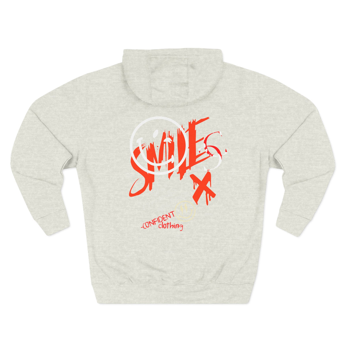 1.5 Confident Clothing Graffiti Hoodie – White “SMILE” Graphic