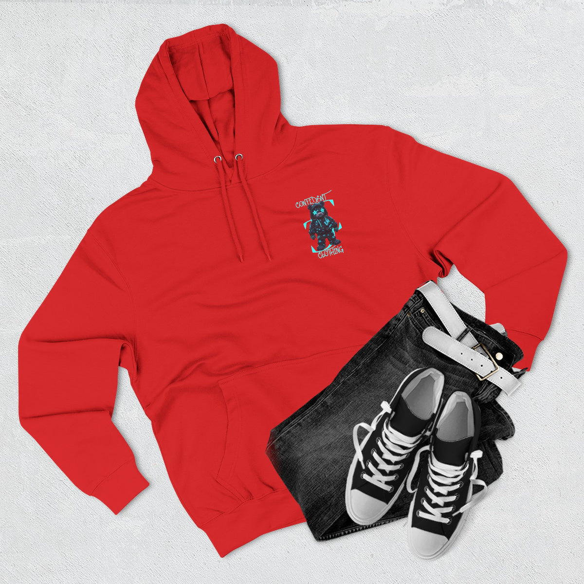 0.12 Confident Clothing Superstar Bear Graphic Fleece Hoodie