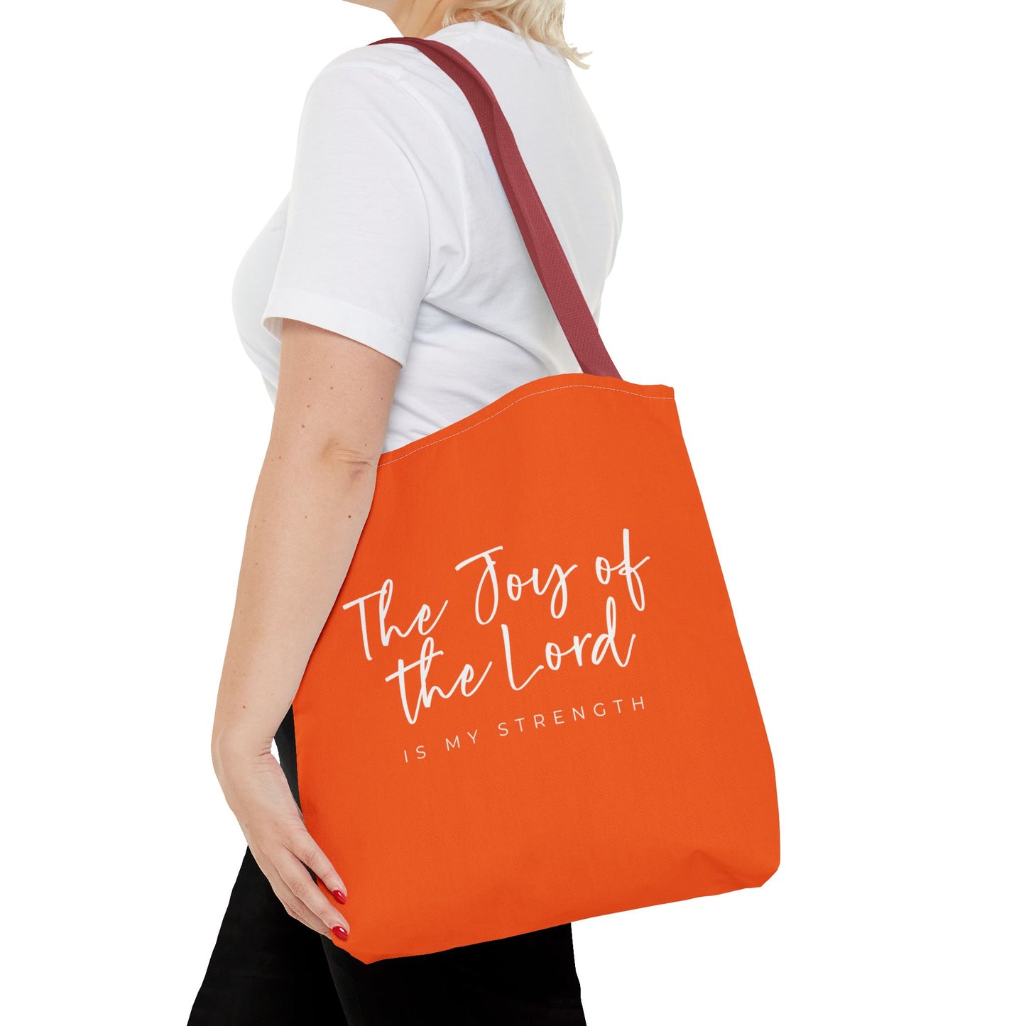 The Joy of the Lord is my Strength Tote Bag (orange)