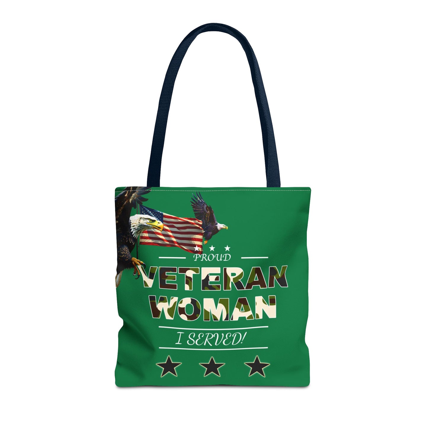 Proud Veteran Woman Tote Bag (Green)