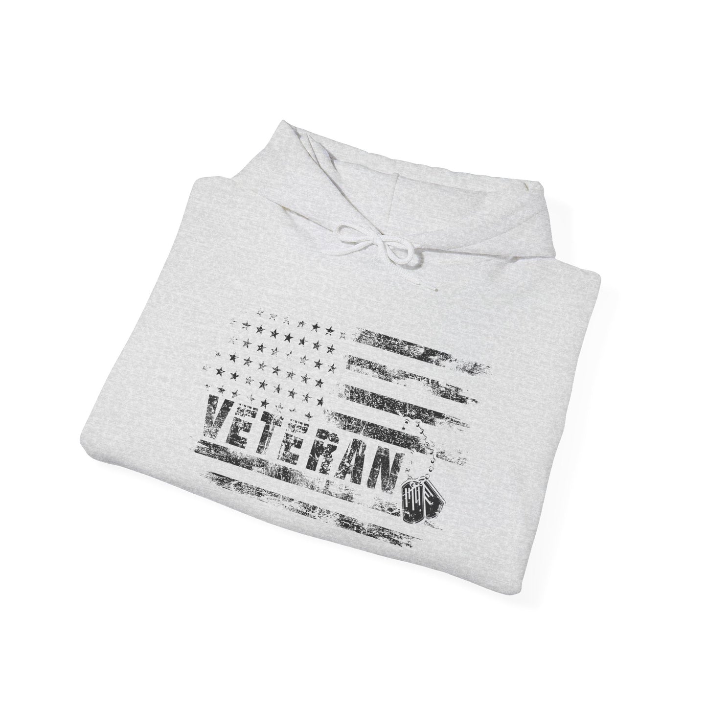 Veteran White Hoodie (black logo)