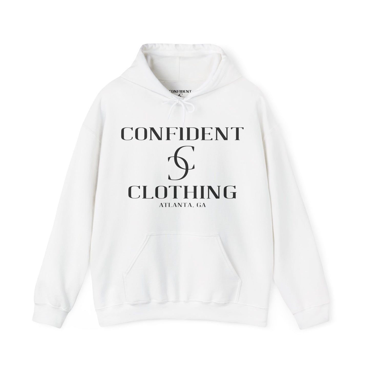 cc (Unisex) multi-color Confident Clothing Luxury Hooded Sweatshirt (black logo)