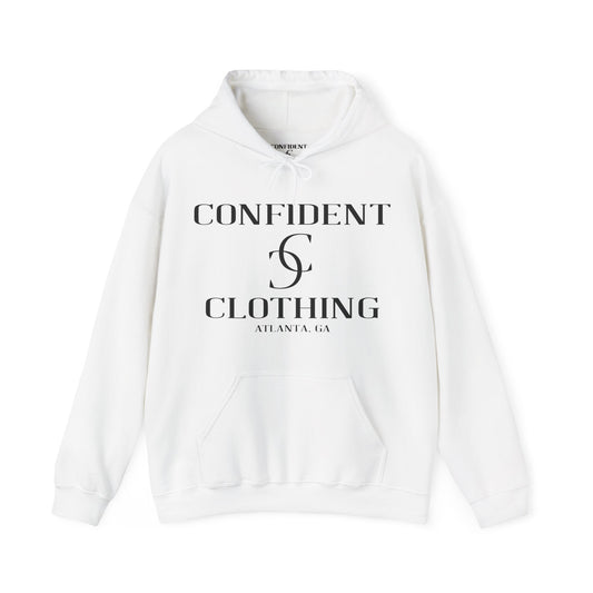 cc (Unisex) multi-color Confident Clothing Luxury Hooded Sweatshirt (black logo)