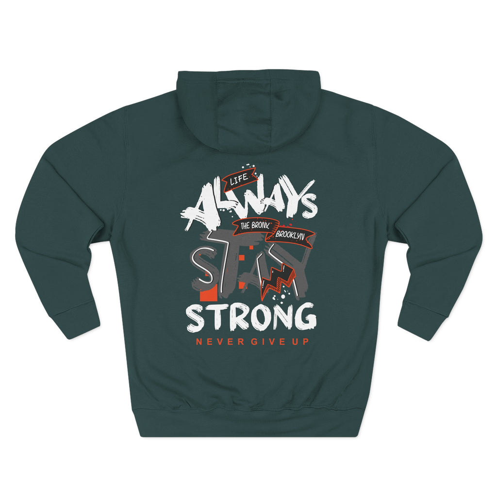 1.3 Confident Clothing Never Give Up Inspirational Fleece Hoodie