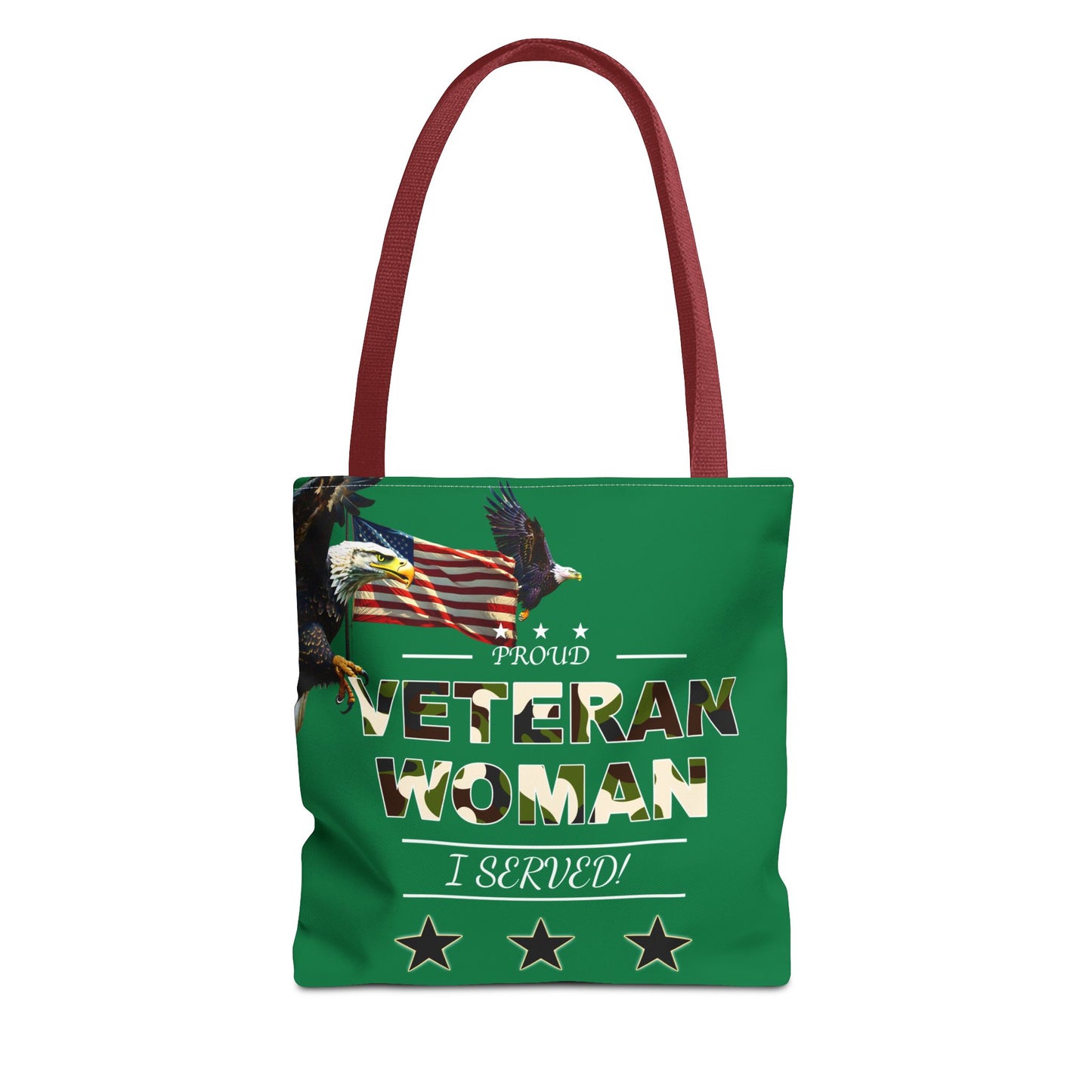 Proud Veteran Woman Tote Bag (Green)