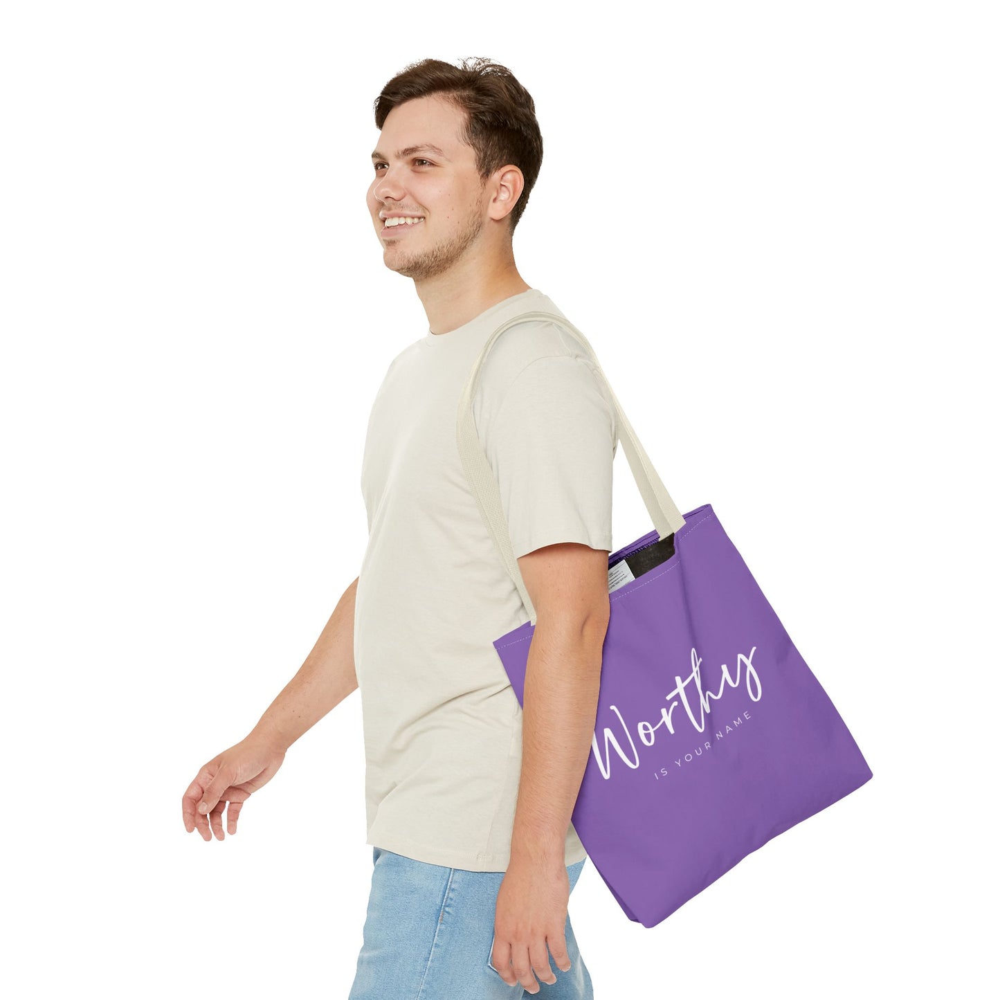 (tote bags) Worthy is Your Name (light purple)