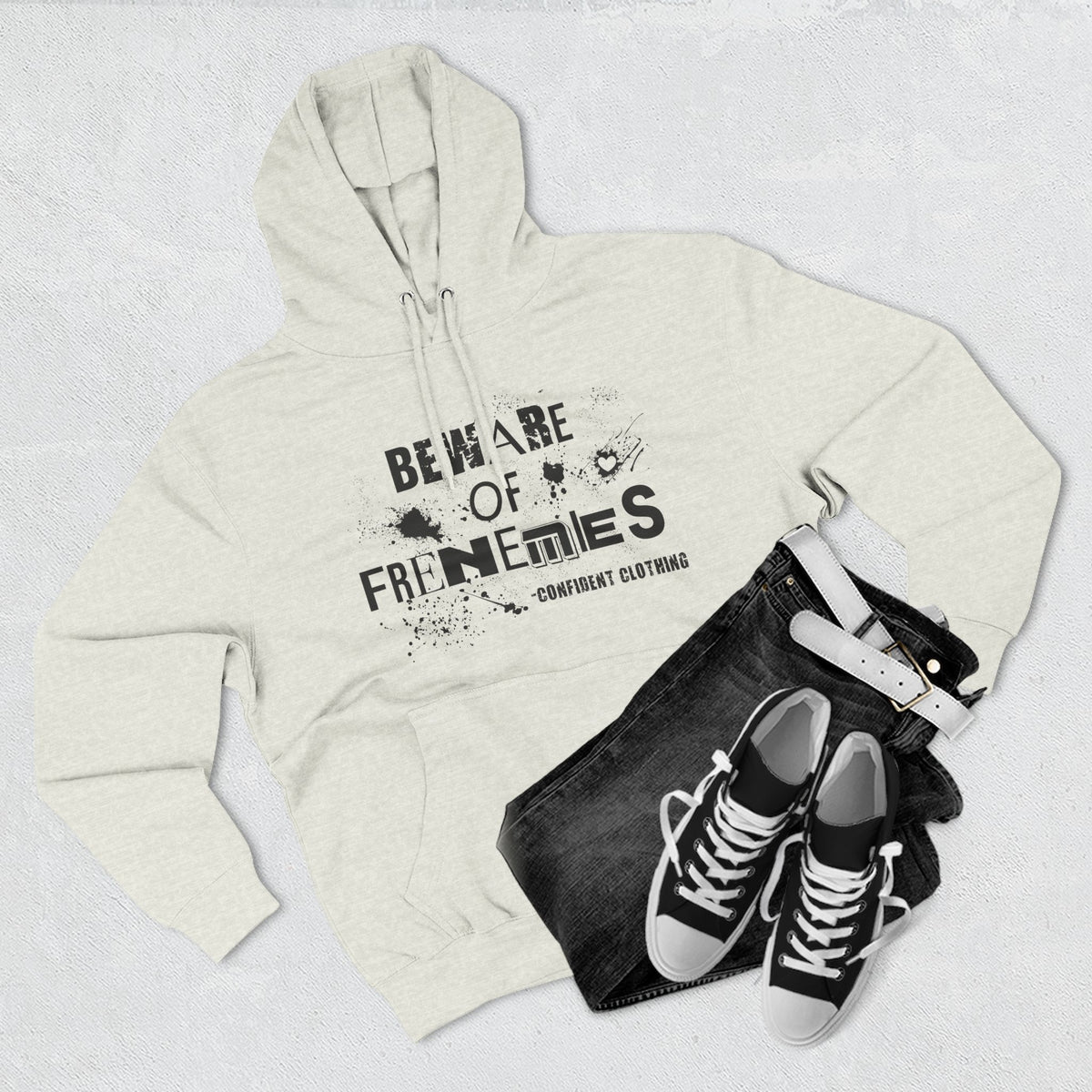 0.6 Confident Clothing Beware of Frenemies Graphic Fleece Hoodie