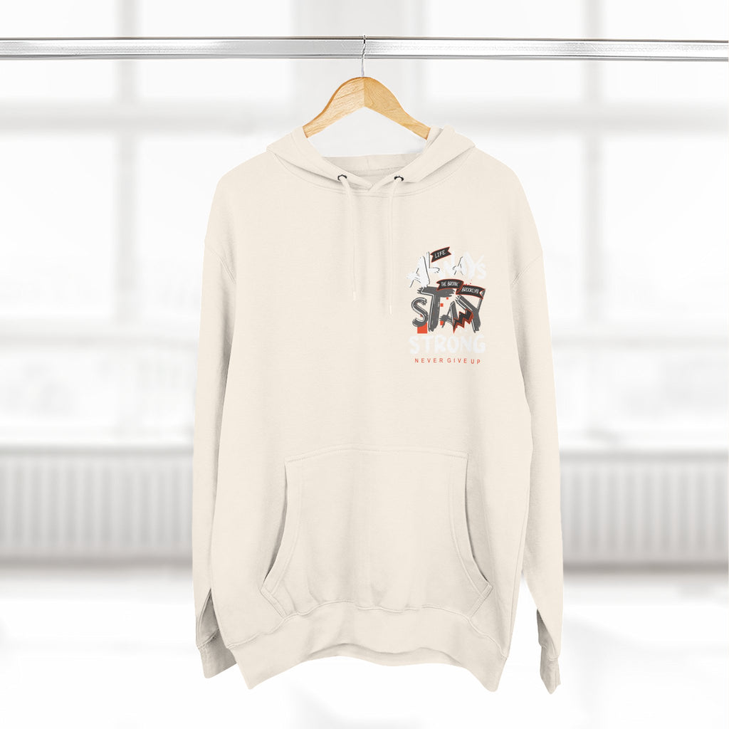 1.3 Confident Clothing Never Give Up Inspirational Fleece Hoodie